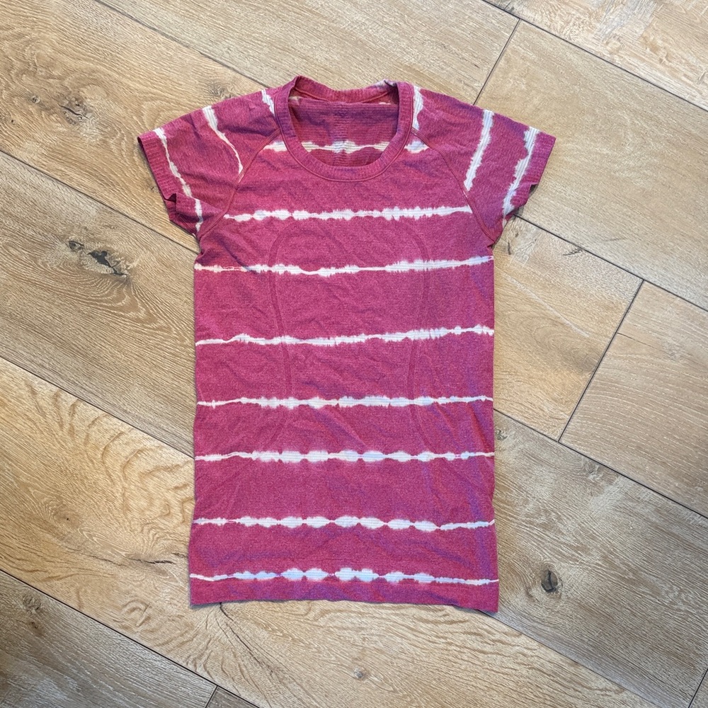 lululemon athletica Pink and White Tie-Dye Muscle Tee